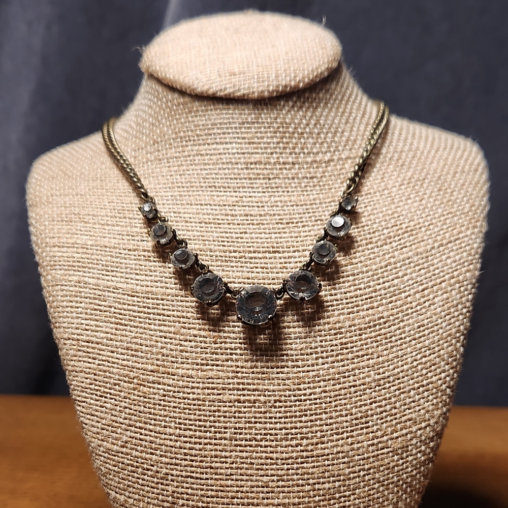 Chloe + Isabel Antique Brass + Crystals Necklace